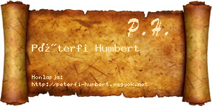 Péterfi Humbert névjegykártya